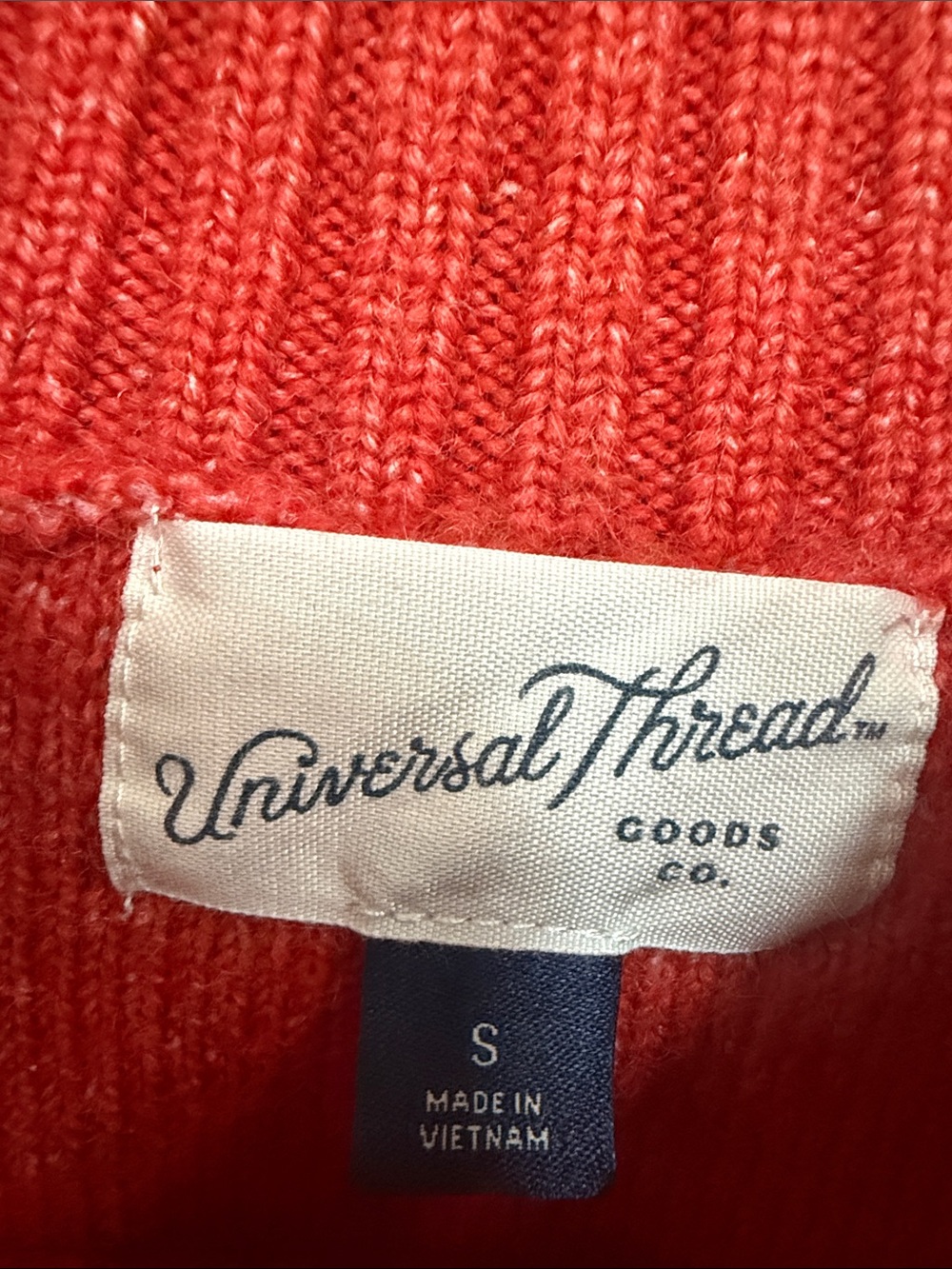 Universal Thread Rust Orange Mock Neck Sweater Oversized Ribbed Knit Small - Picture 8 of 10